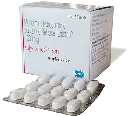 Glycomet 1000 mg (100 pills)